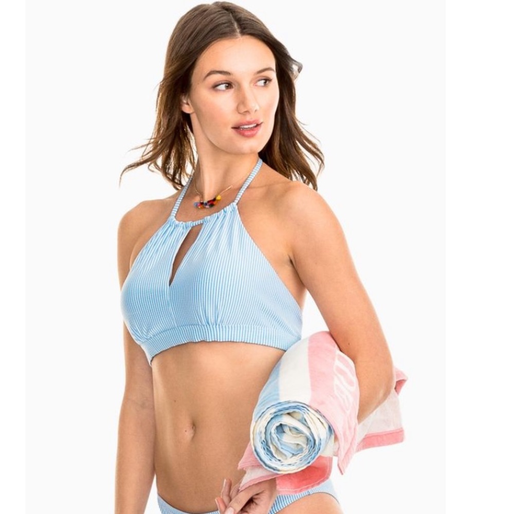 Seersucker Bikini Top